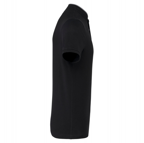 black / oxford grey Polo con cuello mao manga corta hombre