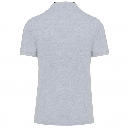 oxford grey / black Polo con cuello mao manga corta hombre