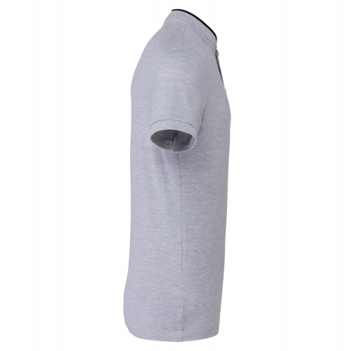 oxford grey / black Polo con cuello mao manga corta hombre