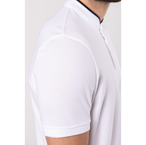 Polo con cuello mao manga corta hombre