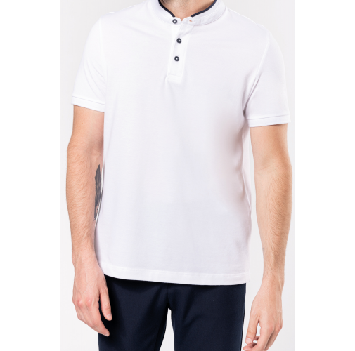 Polo con cuello mao manga corta hombre