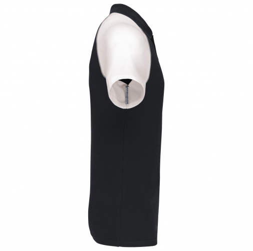 black / white Polo baseball manga corta