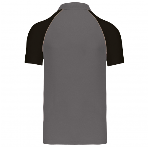 slate grey / black Polo baseball manga corta