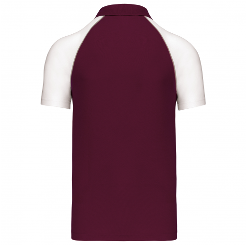 bordeaux / white Polo baseball manga corta