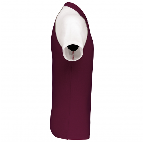 bordeaux / white Polo baseball manga corta