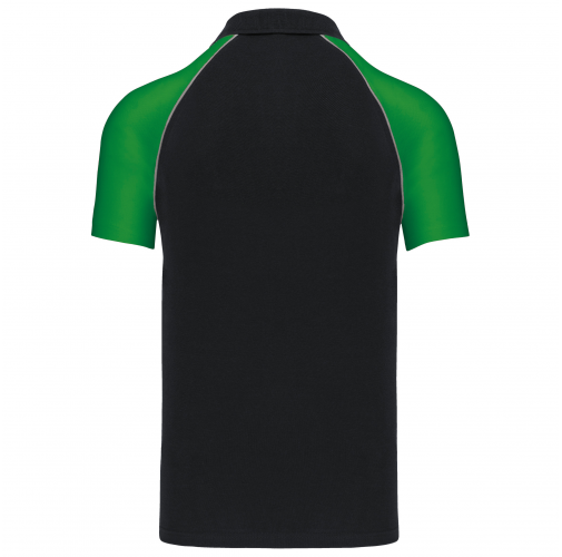 black / green Polo baseball manga corta