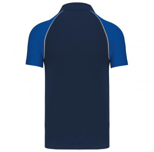 navy / royal blue Polo baseball manga corta