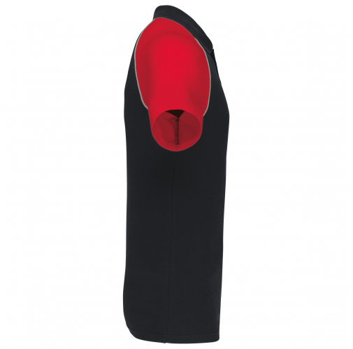 black / red Polo baseball manga corta