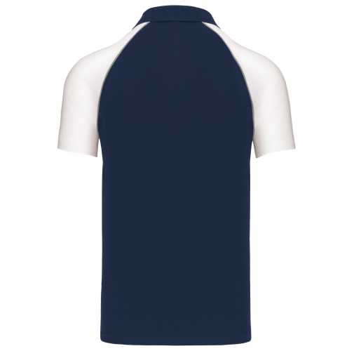 navy / white Polo baseball manga corta