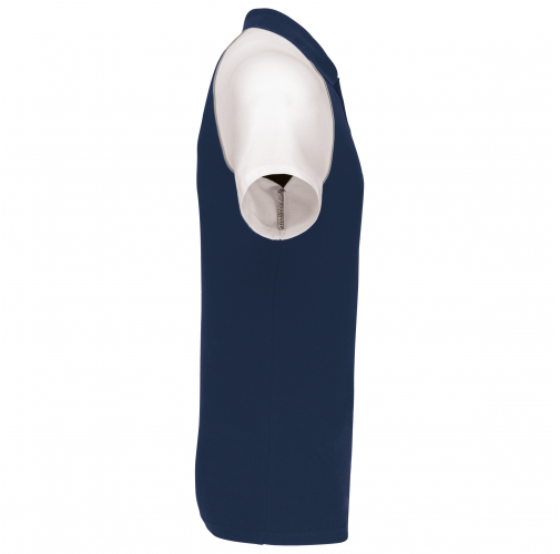 navy / white Polo baseball manga corta