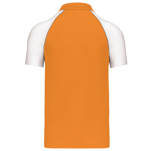 orange / white Polo baseball manga corta