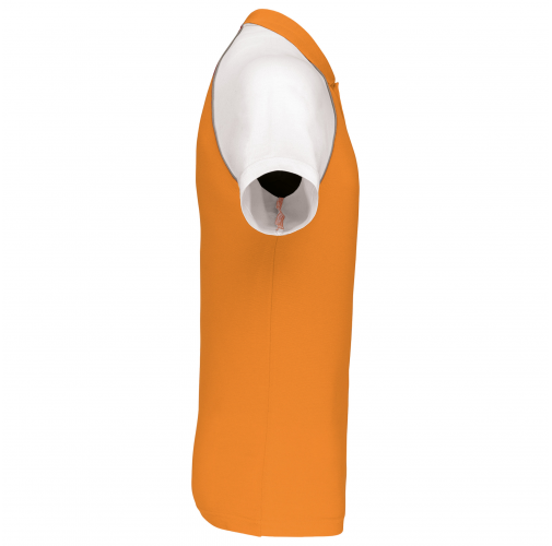orange / white Polo baseball manga corta
