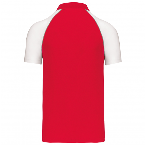 red / white Polo baseball manga corta