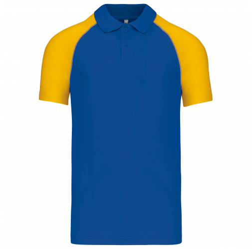royal blue / yellow Polo baseball manga corta