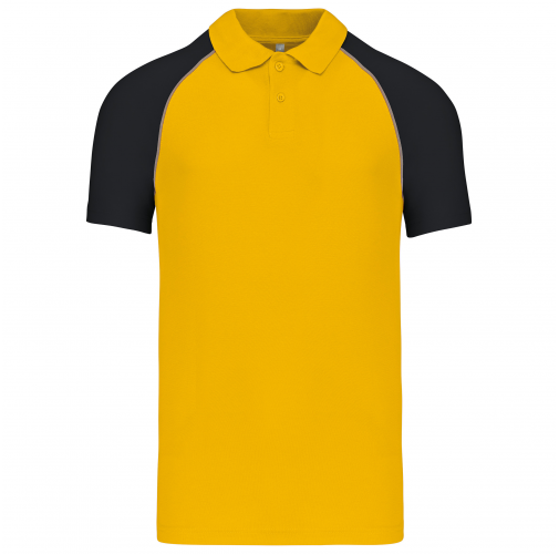 yellow / black Polo baseball manga corta