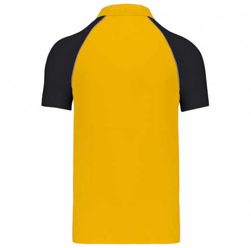 yellow / black Polo baseball manga corta