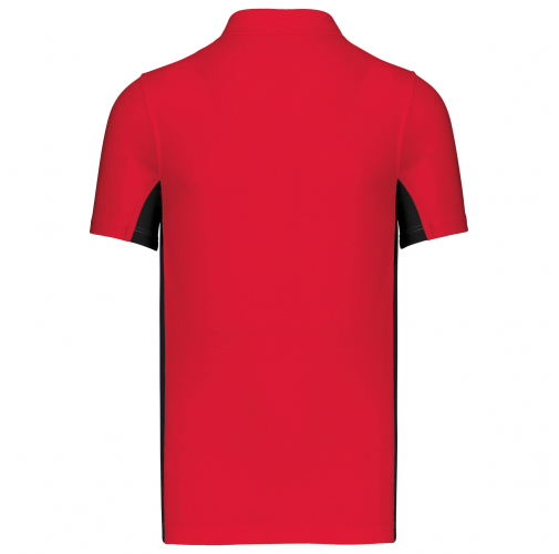 red / black Polo de punto piqué manga corta bicolor hombre