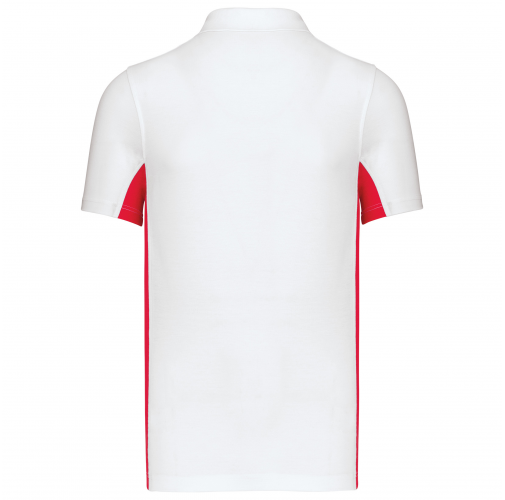 white / red Polo de punto piqué manga corta bicolor hombre