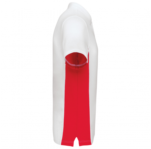 white / red Polo de punto piqué manga corta bicolor hombre