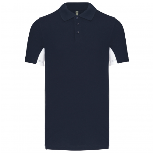 navy / white Polo de punto piqué manga corta bicolor hombre