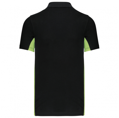 black / lime Polo de punto piqué manga corta bicolor hombre