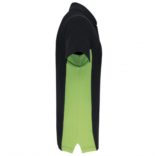black / lime Polo de punto piqué manga corta bicolor hombre