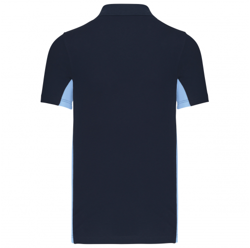 navy / sky blue Polo de punto piqué manga corta bicolor hombre