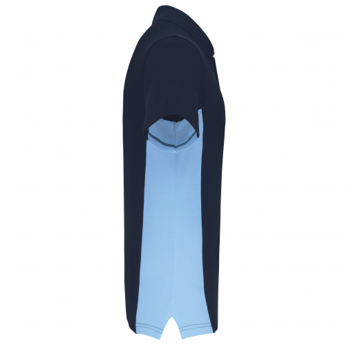 navy / sky blue Polo de punto piqué manga corta bicolor hombre