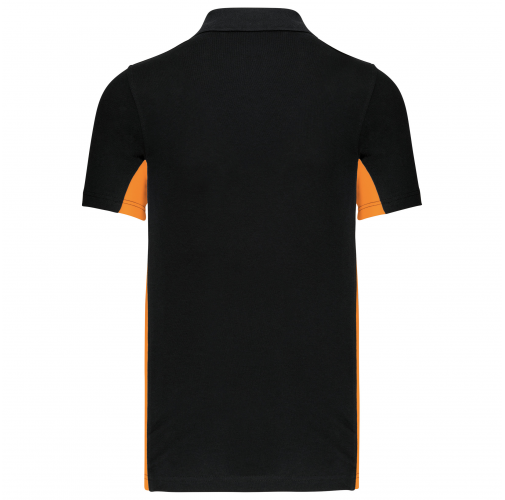 black / orange Polo de punto piqué manga corta bicolor hombre