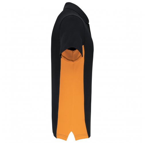 black / orange Polo de punto piqué manga corta bicolor hombre