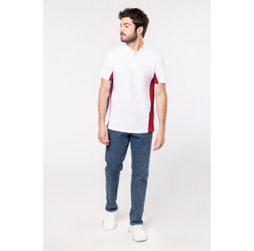 Polo de punto piqué manga corta bicolor hombre
