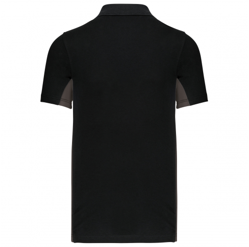 black / dark grey Polo de punto piqué manga corta bicolor hombre