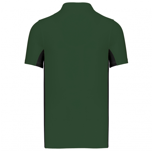 forest green / black Polo de punto piqué manga corta bicolor hombre