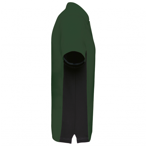 forest green / black Polo de punto piqué manga corta bicolor hombre