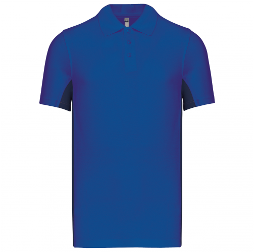 royal blue / navy Polo de punto piqué manga corta bicolor hombre