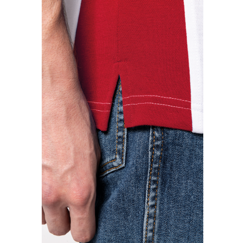 Polo de punto piqué manga corta bicolor hombre