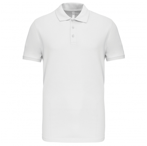 white Polo de punto piqué manga corta hombre