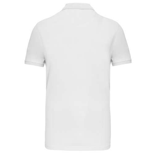white Polo de punto piqué manga corta hombre