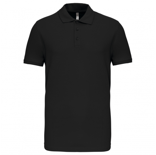 black Polo de punto piqué manga corta hombre