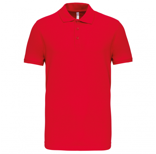 red Polo de punto piqué manga corta hombre
