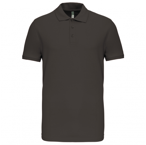 dark grey Polo de punto piqué manga corta hombre