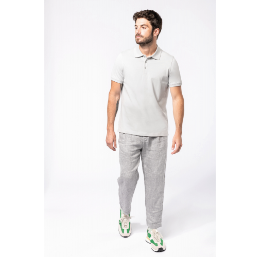 Polo de punto piqué manga corta hombre