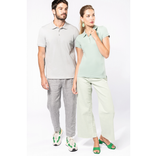 Polo de punto piqué manga corta mujer