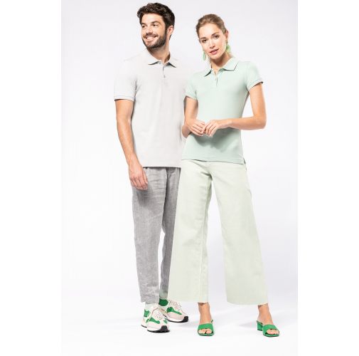 Polo de punto piqué manga corta mujer