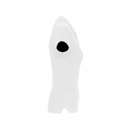 white Polo de punto piqué manga corta mujer