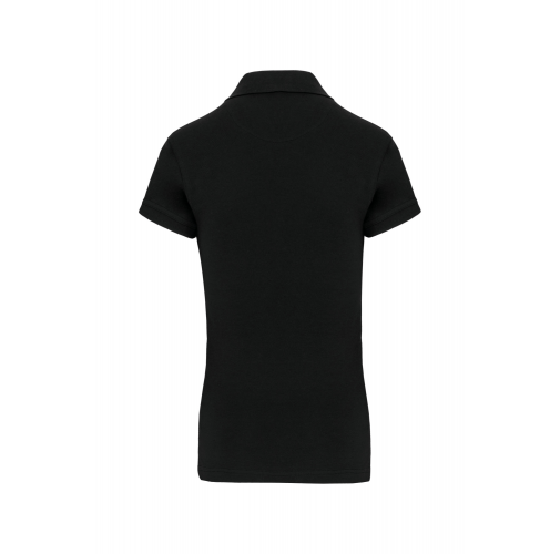 black Polo de punto piqué manga corta mujer