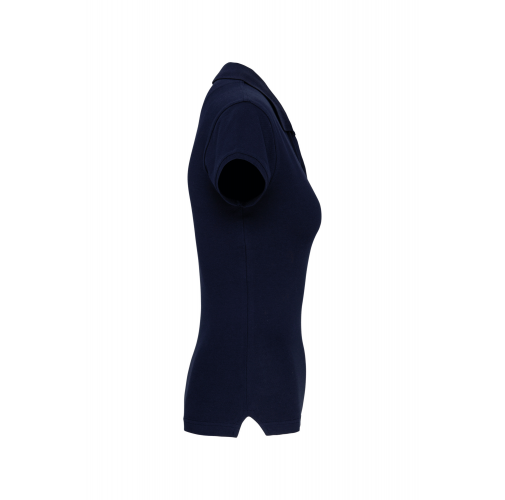 navy Polo de punto piqué manga corta mujer