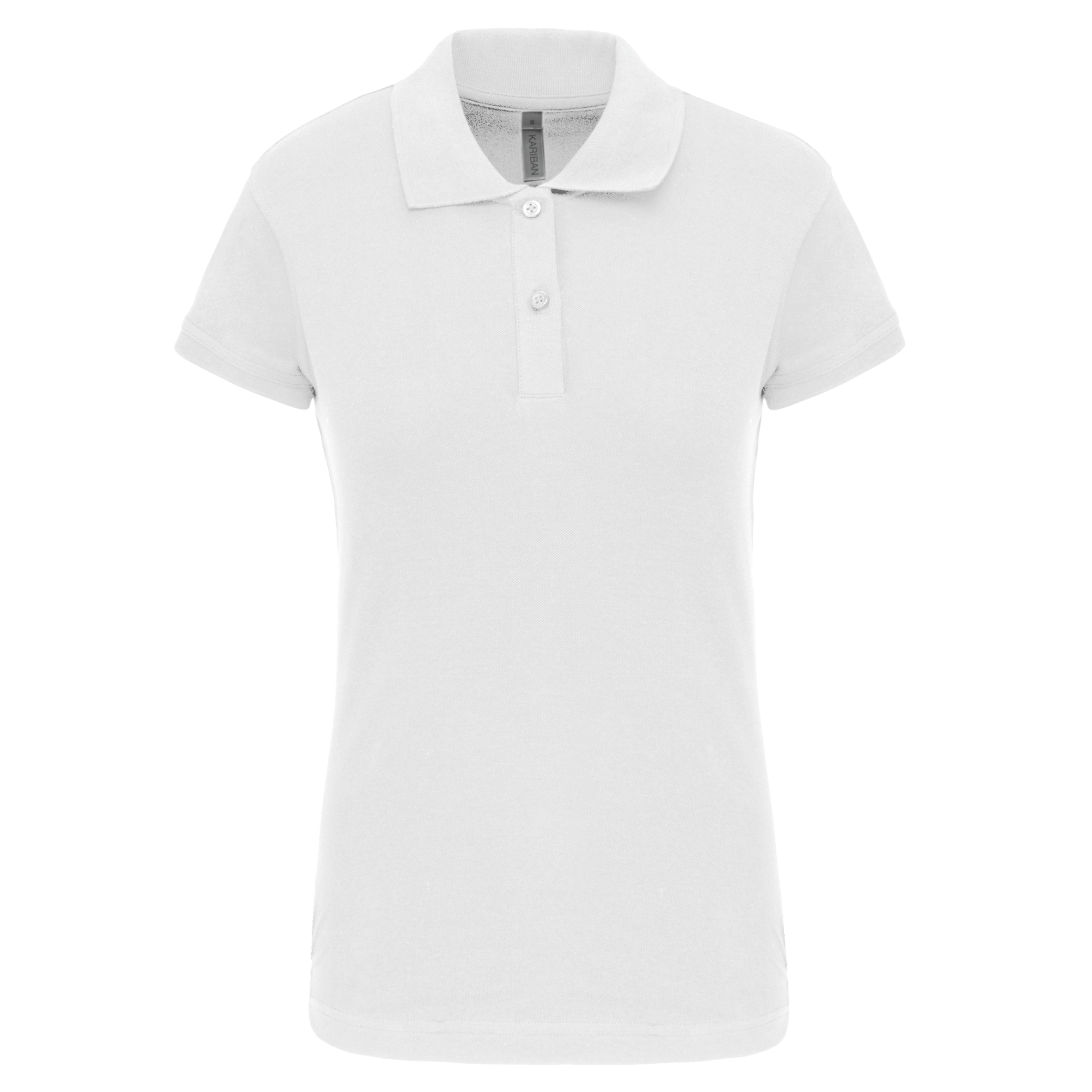 black Polo de punto piqué manga corta mujer