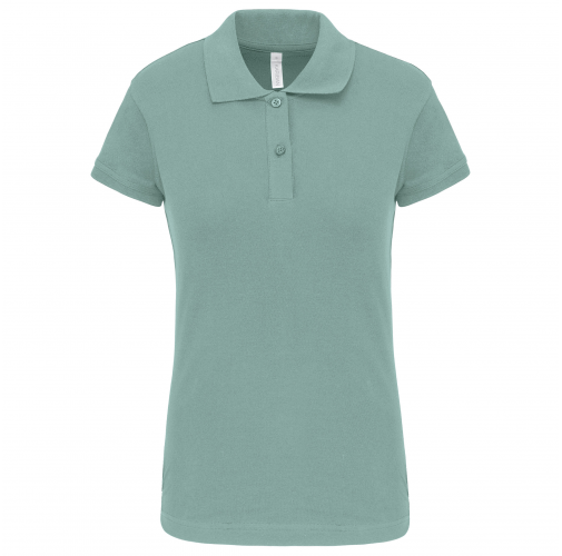 sage Polo de punto piqué manga corta mujer