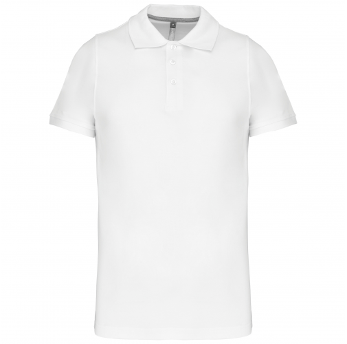 white Polo de punto piqué manga corta hombre